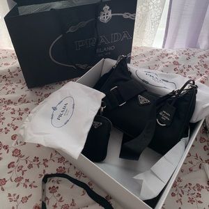 Prada Bandoliera Tessuto Saffiano Crossbody Bag